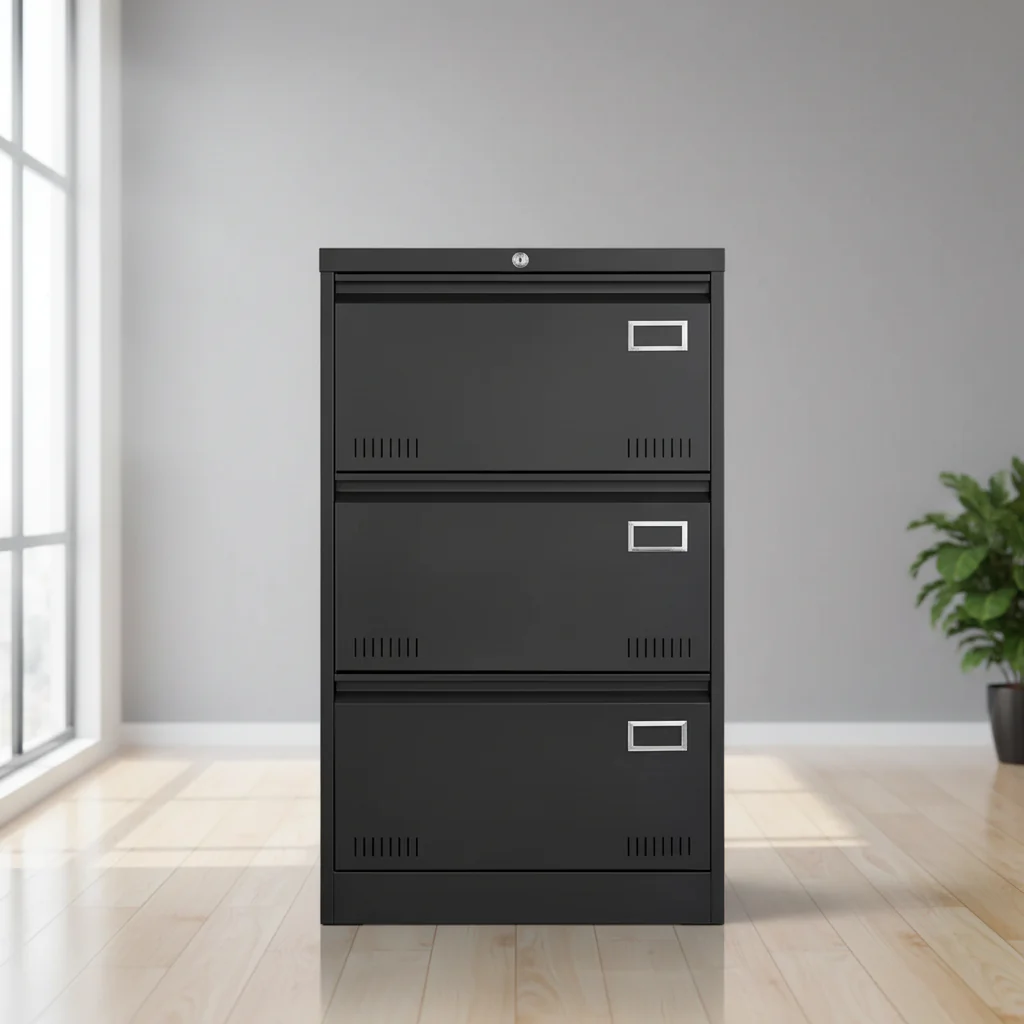 3-Drawer Lateral File Cabinet with Lock – Metal, Wide Drawers, Home Office Storage