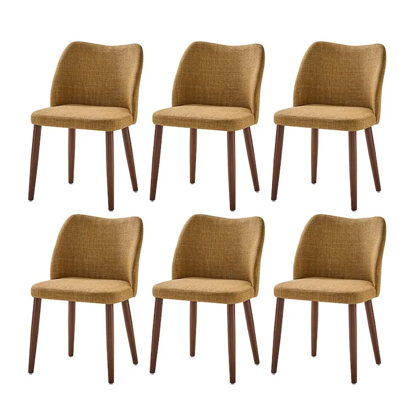 Melisa Upholstered Solid Wood Dining Chair Set of 6 by HULALA HOME