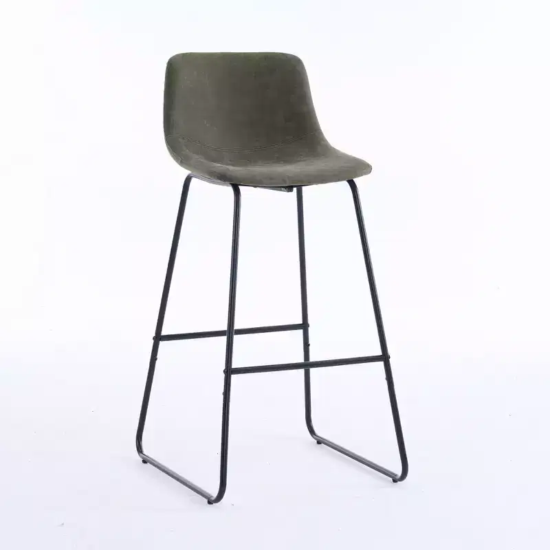 FERPIT Faux Shearling Counter Height Bar Stools Set of 2, Upholstered Bar Stools with Footrest