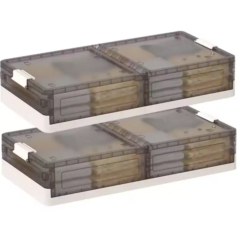 Under Bed Storage Containers with Wheels, Stackable Storage Bins with Lids, Pull-Out Organizer for Bedroom, Dorm, Closet, 2 Pack