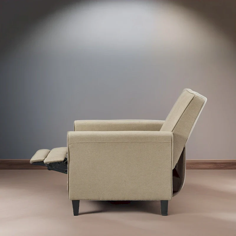Pushback Recliner Chair with Adjustable Footrest and Padded Armrests