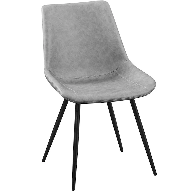 Faux Leather Dining Chairs With Metal Legs