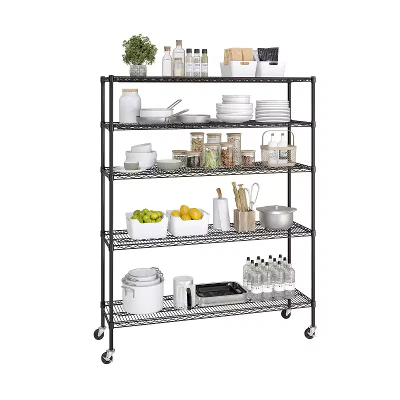 Seville Classics UltraDurable 5-Tier NSF-Certified Wire Steel Garage Storage Shelving Unit, 60 W x 72 H x 18 D