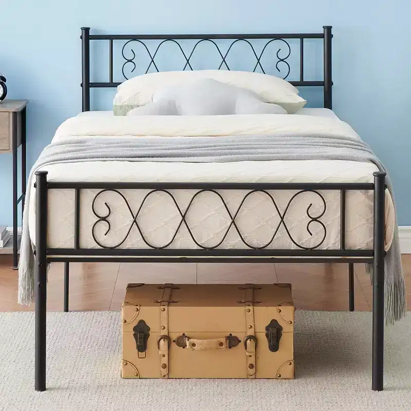 Twin/Full/Queen Size Metal Platform Bed Frame with Headboard and Footboard