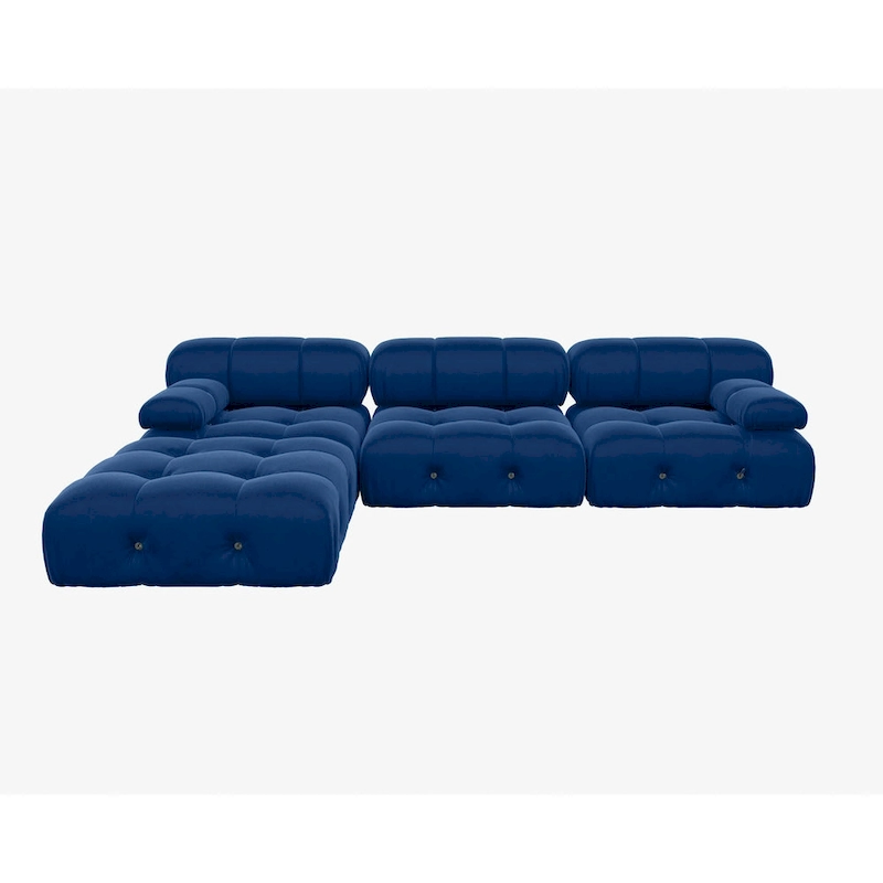 Modern Velvet Upholstered Large Modular Sectional Sofa