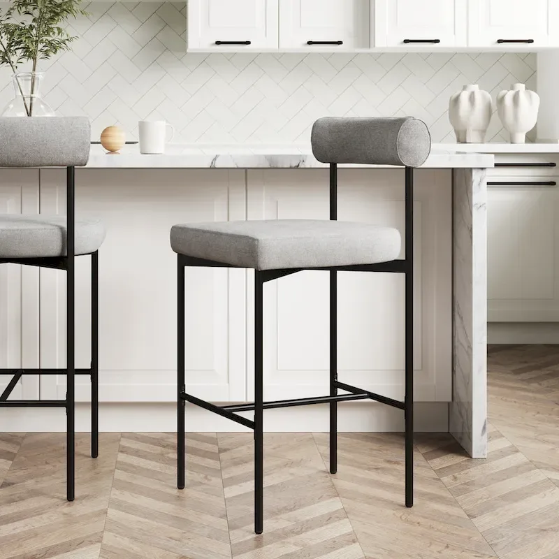Dahlia Counter Height Barstool or Dining Chair with Back and Upholstered Cushion