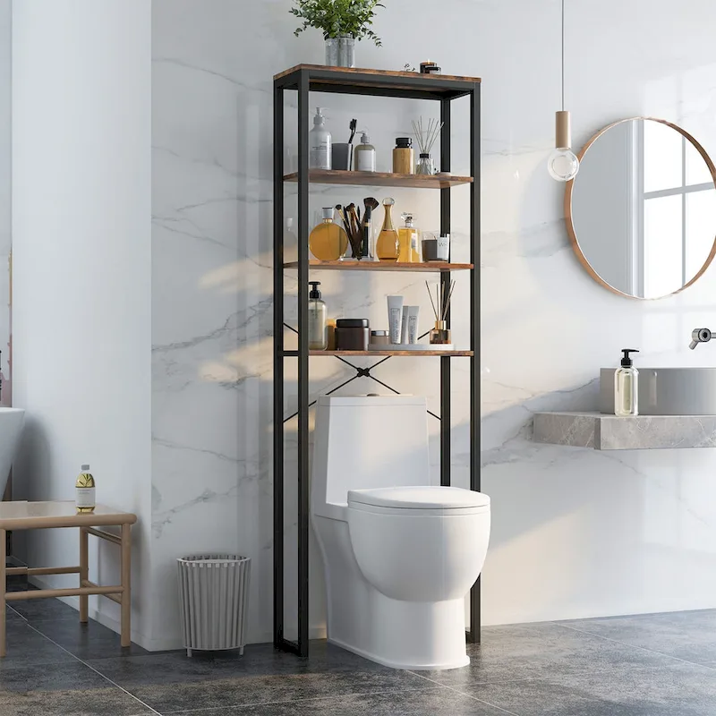 4-Tier Over the Toilet Storage Rack Freestanding Bathroom - See Details