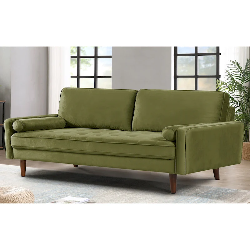 Monahan 70W Wood Frame Velvet Tufted Sofa