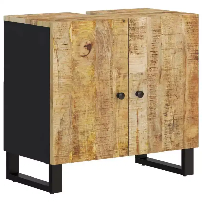 vidaXL Sink Cabinet Natural wood Solid mango wood Medium Sink Cabinet