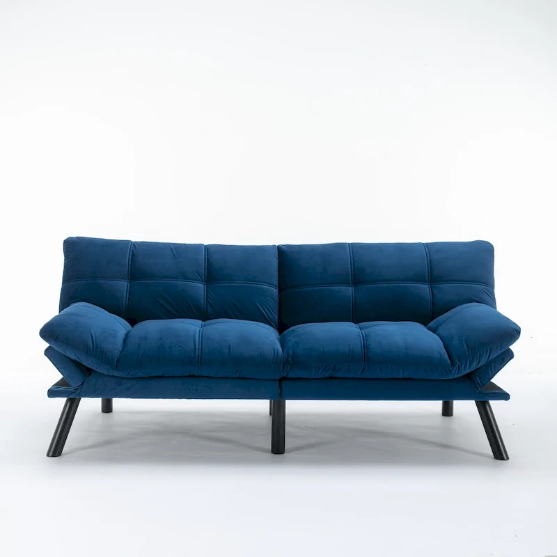 Navy Blue 70.87 Convertible Folding Sofa Bed with Adjustable Armrests
