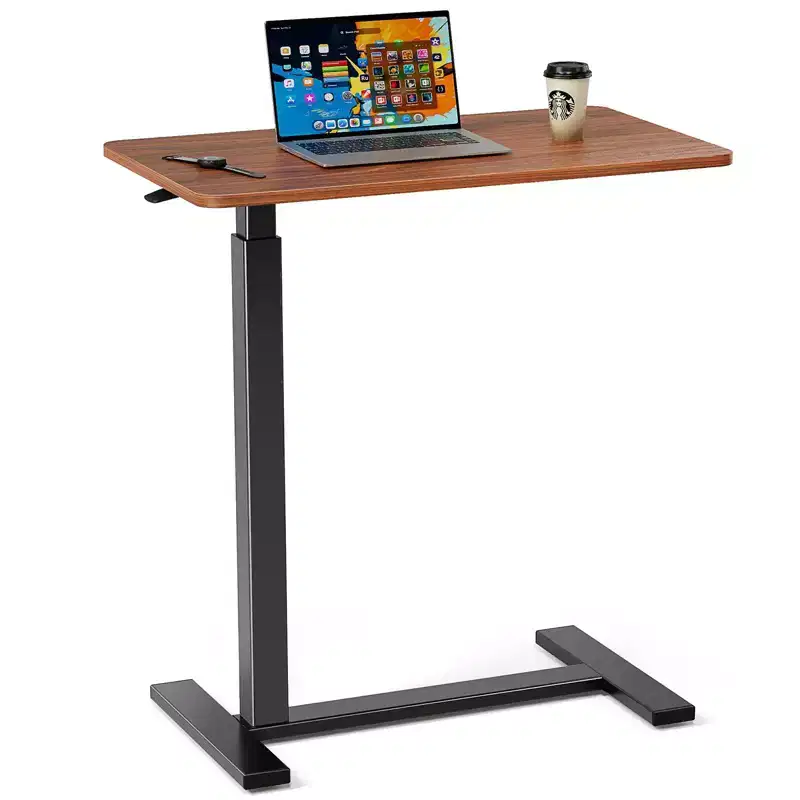 TUYOHW Adjustable Overbed & Rolling Laptop Desk with Lockable Casters,Standing Desk with 29.5- 43.3 Height Adjustable for Home Office Hospital