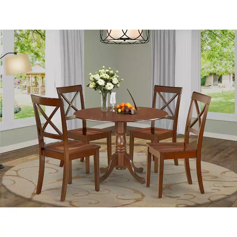 HomeStock Round Dining Table Set With 4 Chairs Kitchen Table