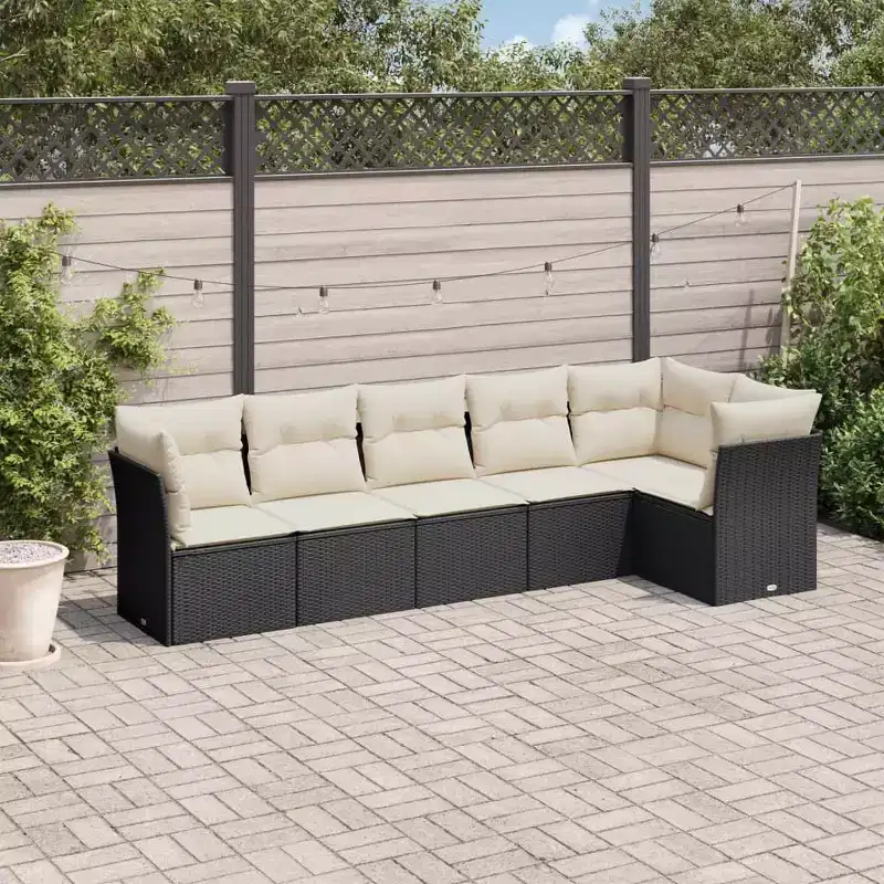 vidaXL Segmented Outdoor Sofa Set with Cushions and Storage Options