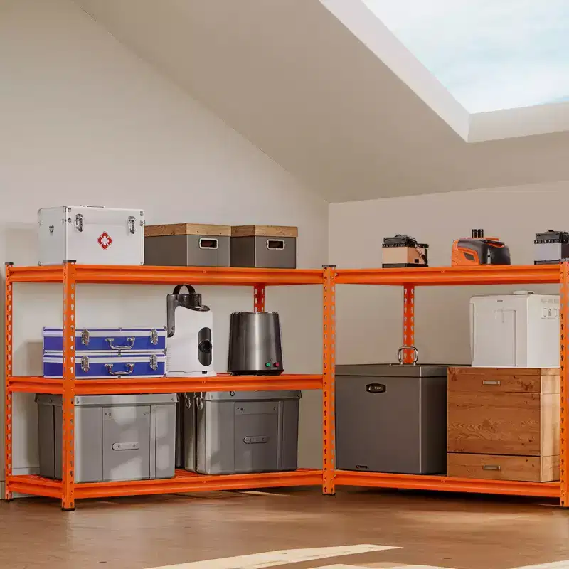 VEVOR Storage Shelves, 2500 lbs, 5 Tier Heavy Duty Garage Shelving, 18 D x 48 W x 72 H Adjustable Metal Shelves, Orange