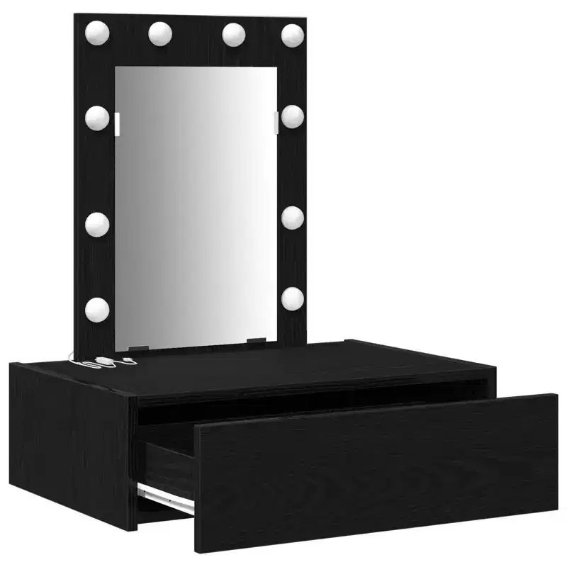 Modern Minimalist Dressing Table, Elegant Vanity with Clear Mirror and Smart Storage Drawers Design for Daily Organization