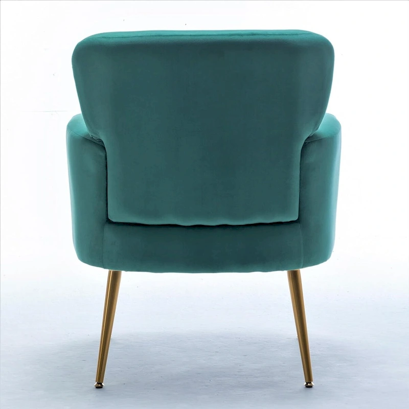 US Pride Furniture Trendy Velvet Accent Chair with Gold Metal Legs Upholstered Armchair