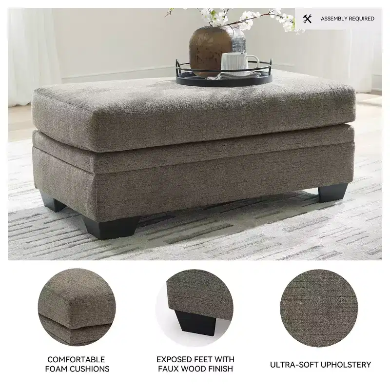 Signature Design by Ashley Stonemeade Upholstered Ottoman, Nutmeg