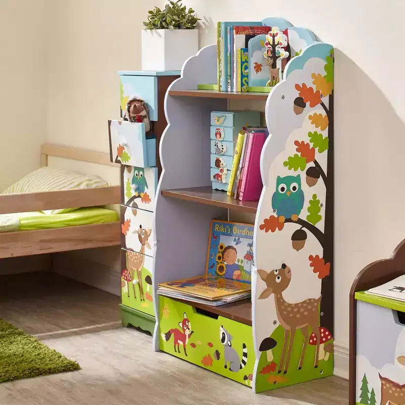 Fantasy Fields Enchanted Woodland Kids' Wooden Bookshelf with Storage Drawer