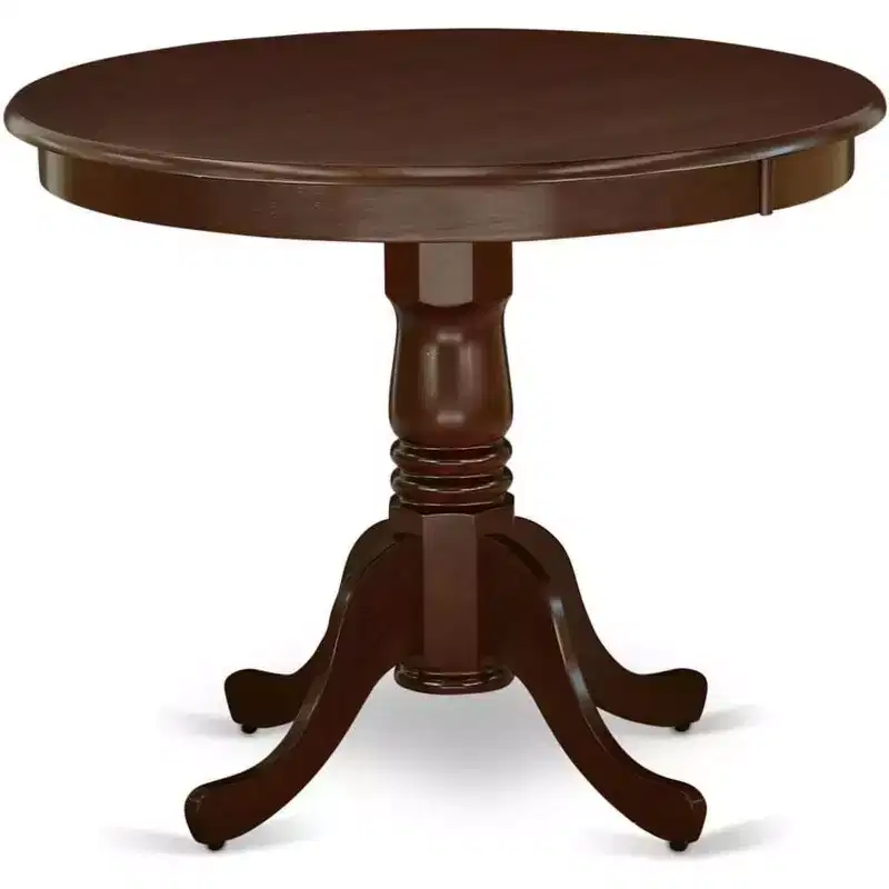 HomeStock Modern Round Table Table Top Surface and Asian Wood Dining Table Pedestal Legs