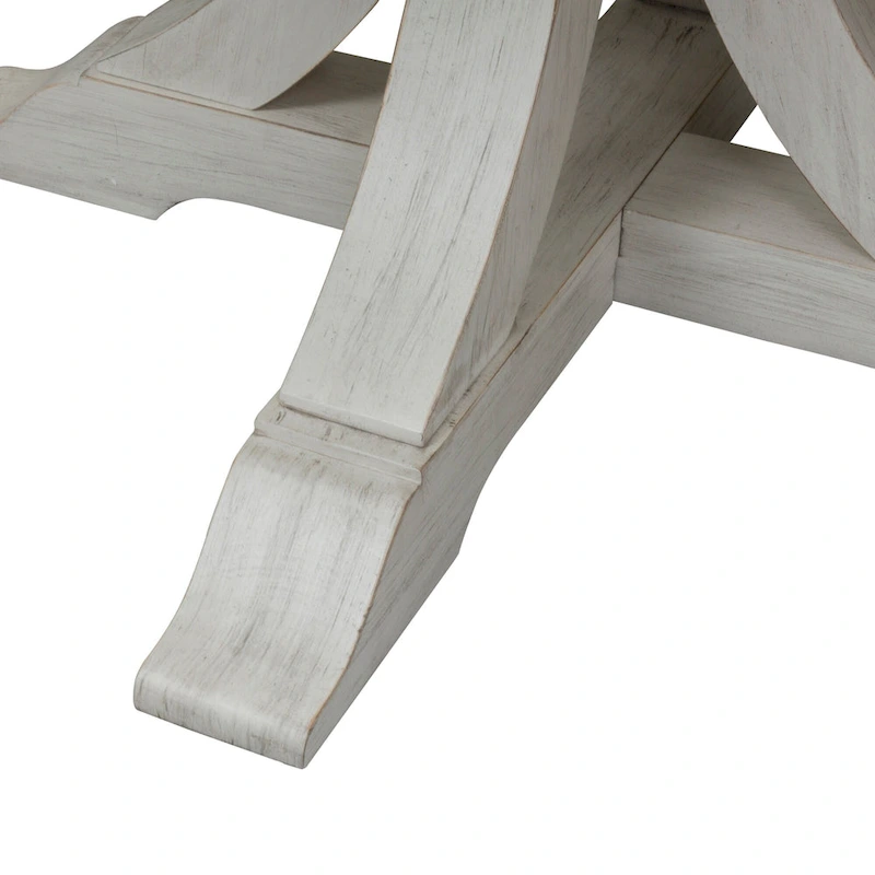 Farmhouse Reimagined Antique White Pedestal Table