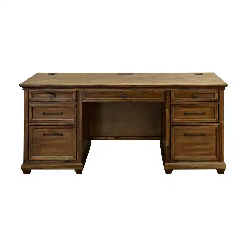 Porter Traditional Wood Office Desk Brown - Martin Furniture