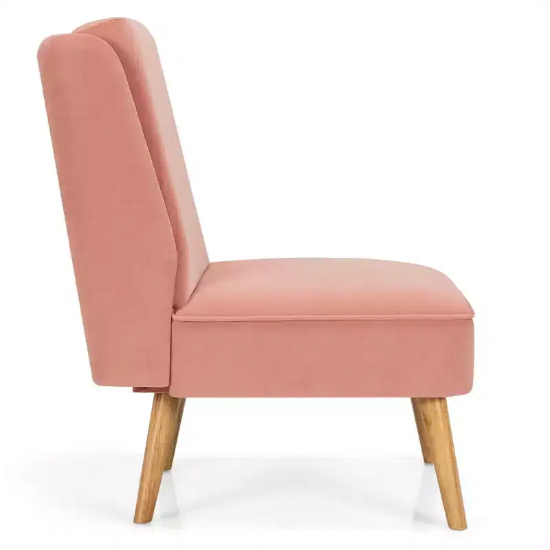 Velvet Accent Chair Single Sofa Chair Leisure Chair with Wood Frame