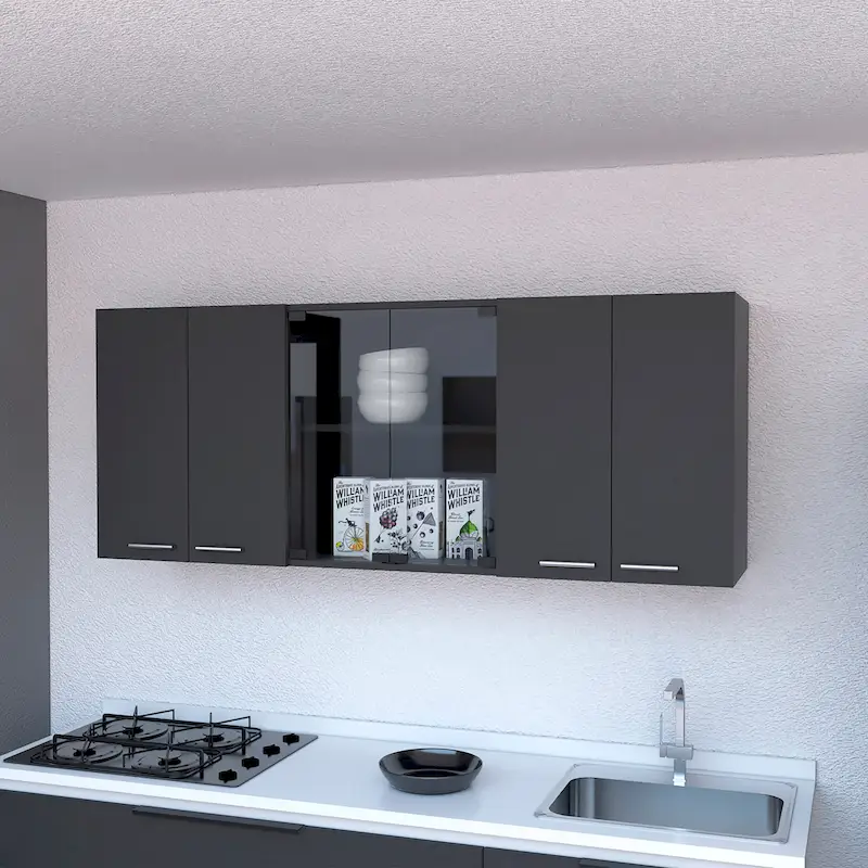 FM Furniture Yuma 150 Wall Cabinet, Two Close Cabinets