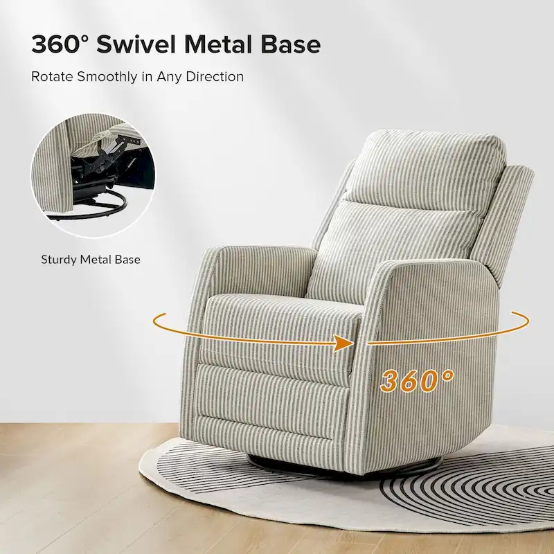 Diana Modern Polyester 360-degree Swivel Rocker Recliner by HULALA HOME