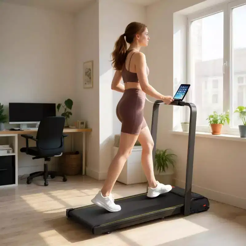 Folding Treadmill for Home with Incline 2HP Quiet Motor Compact Treadmill with LED Display