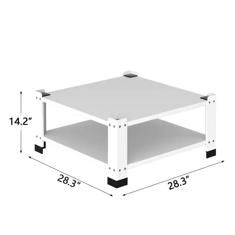 GustoWave Washer and Dryer Pedestals, Heavy Duty Washing Machine Base Stand with Storage Shelf, White