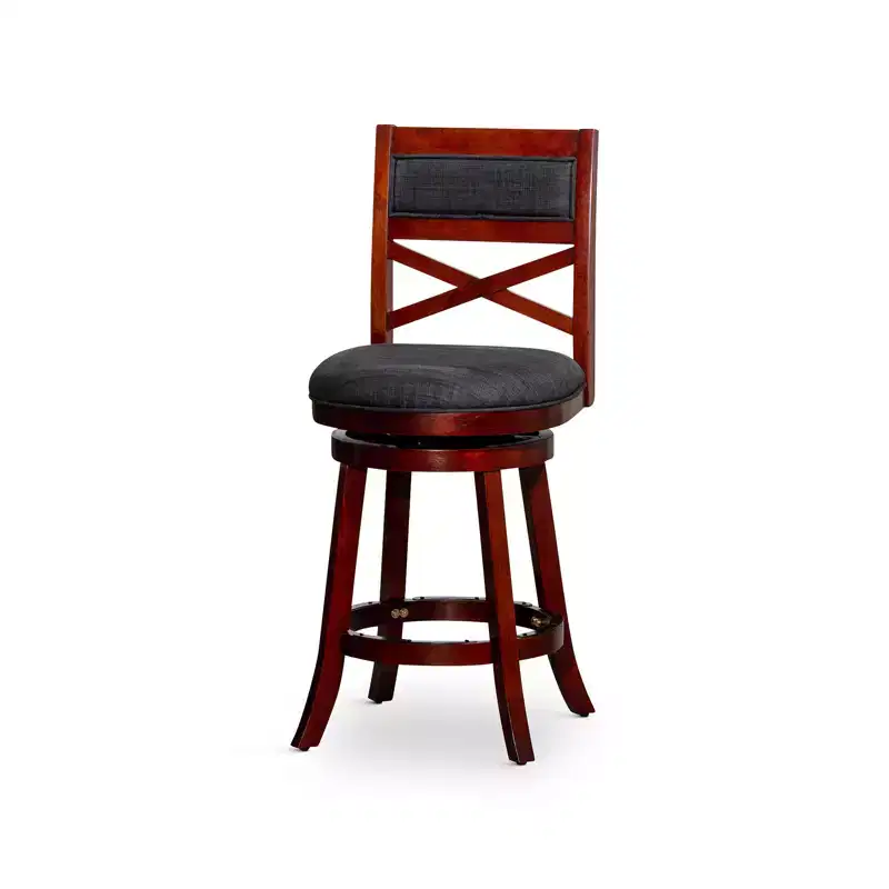 24 Modern Turning Counter Stool, Upholstered Backless Dining Chair, X-Back Bar Stool for Kitchen, Restaurant, Office, Living Room