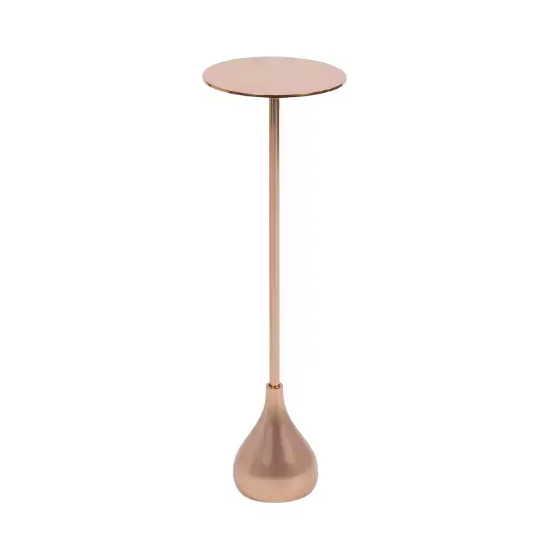 Metal Drink Table, Rose Gold, 7x7x20