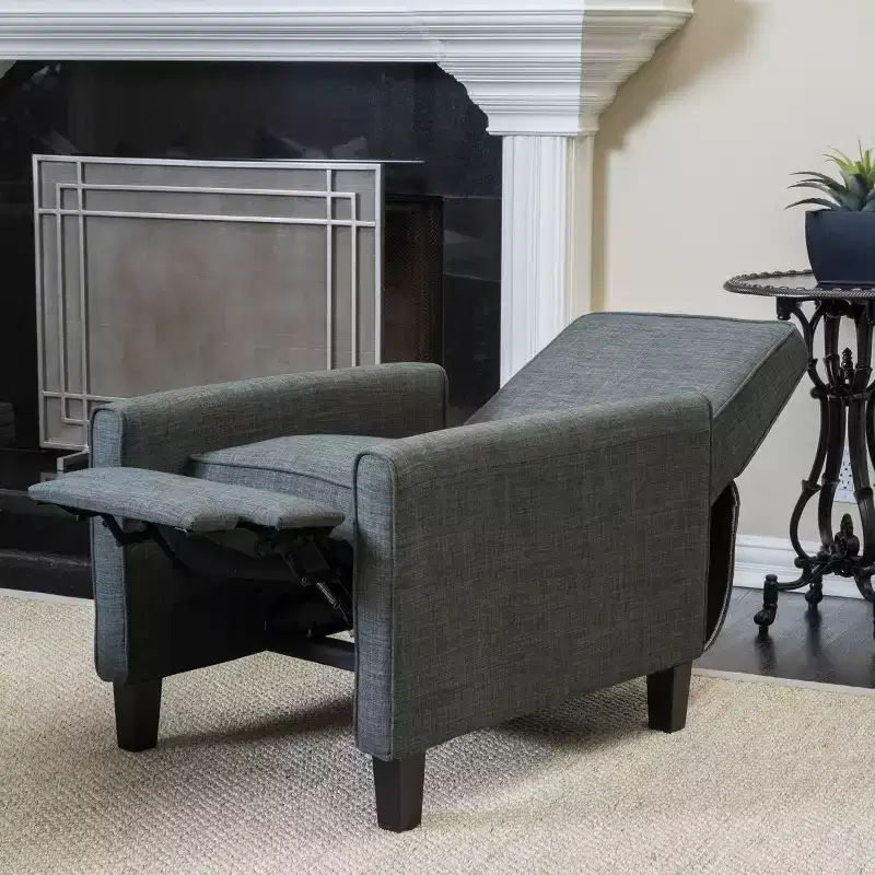 Darvis Recliner Club Chair: Compact, Upholstered, Tapered Legs - Christopher Knight Home
