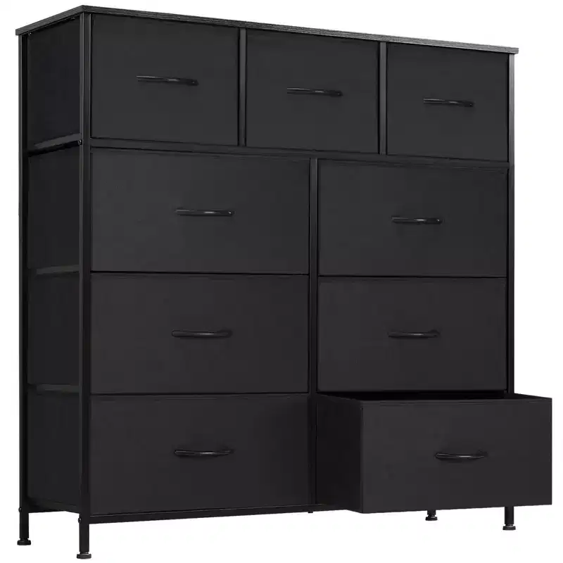 9-Drawer Fabric Dresser with Metal Frame