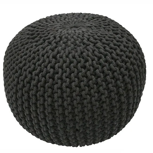Nuloom Ling Round Knit Filled Ottoman Pouf