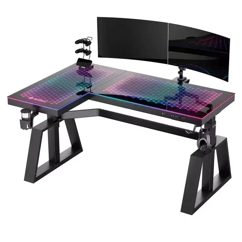 EUREKA ERGONOMIC GTG-L60 Pro, 60x23 Glass Desktop Gaming Standing Desk