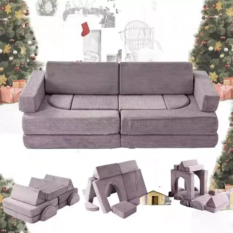 Dyonery modular combination sofa, DIY creative modular game sofa, convertible foam game pad creative game room floor furniture, purple