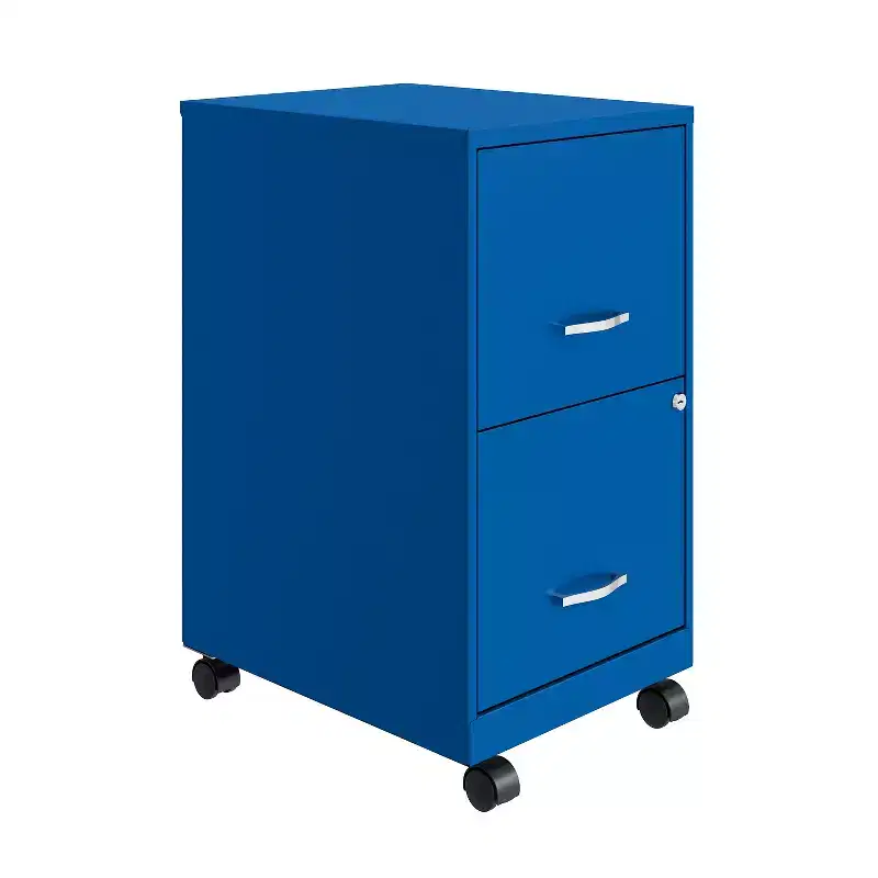 Space Solutions 18" Deep 2 Drawer Mobile Letter Width Vertical File Cabinet Classic Blue