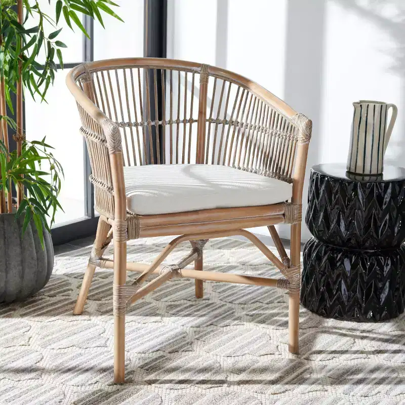 Olivia Rattan Accent Chair W/ Cushion - ACH6516 - Safavieh