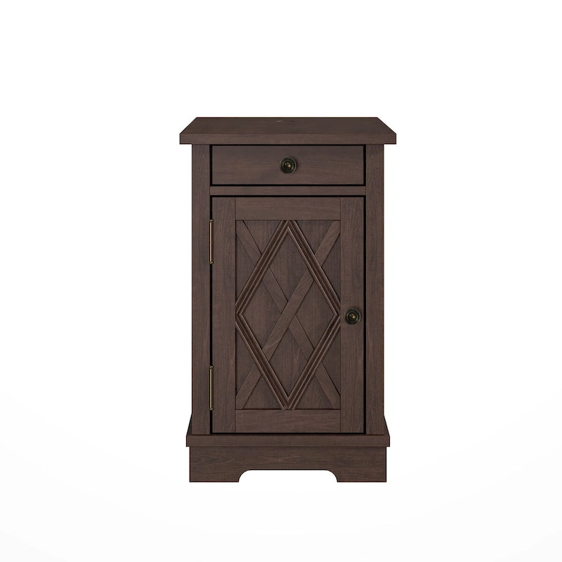 Classic Charging End Table with USB Ports and Storage - 23 in Height