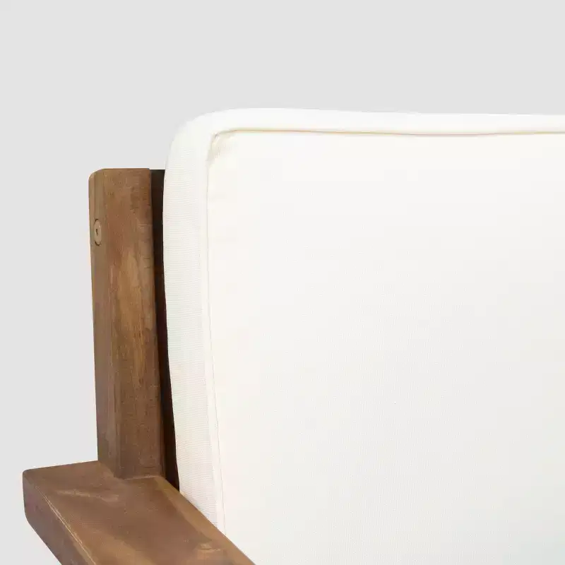 Santa Ana 2pk Acacia Wood Club Chairs Teak/Cream - Christopher Knight Home