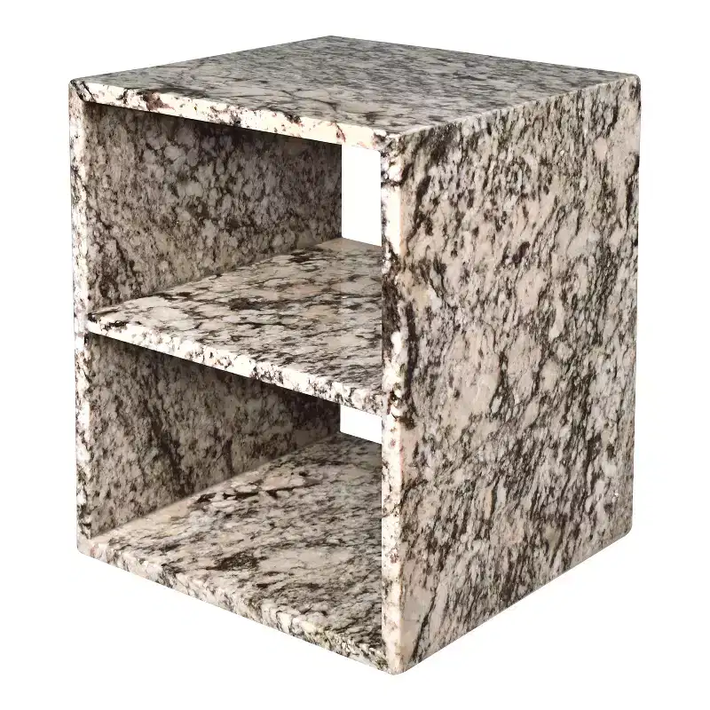 Natural Marble 2-Shelf End Table, Square – 20