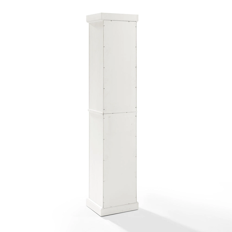 Crosley Seaside Tall Linen Cabinet Distressed White