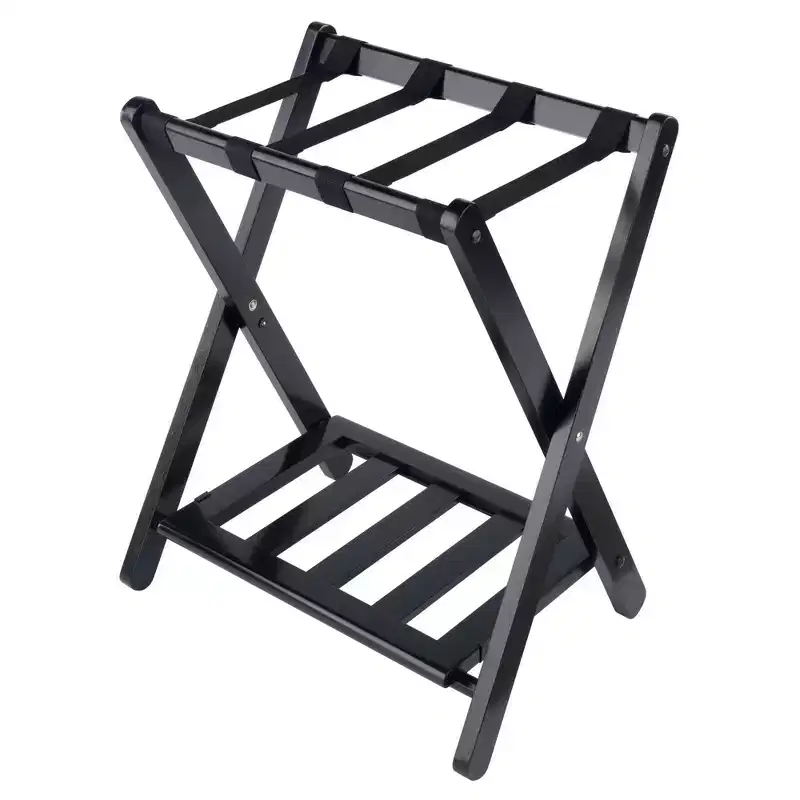 Wood Luggage Rack with Shelf – 24.8