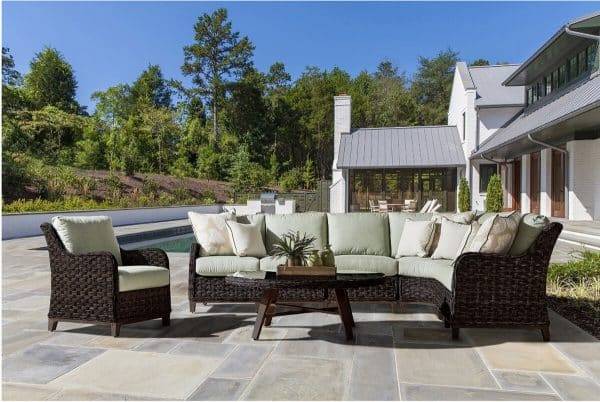 Outdoor Patio Wicker Lounge Sofa with Cushions All-Weather Gray
