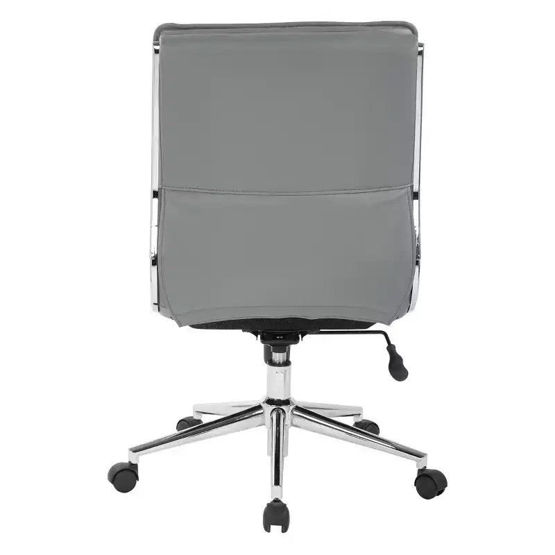 Armless Mid Back Manager's Faux Leather Chair with Chrome Base - OSP Designs