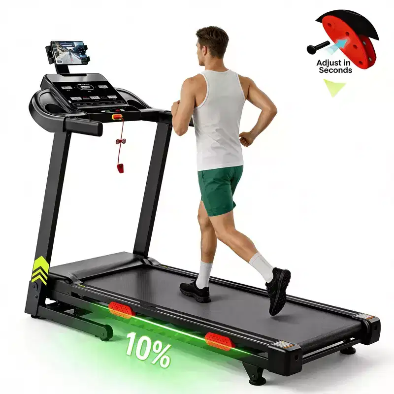Treadmill on Sale - 3.75HP Foldable Treadmill for Home, 10% Incline, App Control, Compact for Small Spaces, 330 lbs Capacity, Walking Jogging Running