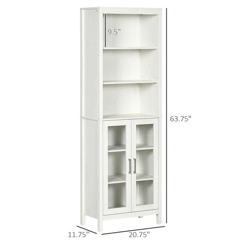 Tall Bathroom Storage Cabinet w/3 Tier Shelf,Freestanding Linen Tower