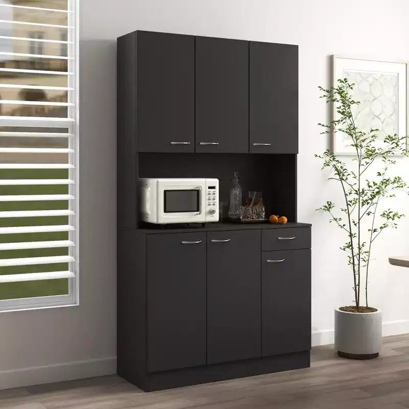 CLIHOME 70.87 6 Doors Tall Wardrobe Storage Cabinets, Kitchen Sideboard Buffet Cabinet