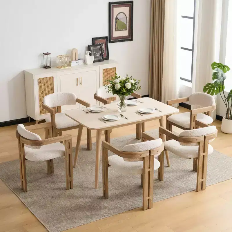 Christopher Knight Home Rhiannon Mid-Century Modern Rubberwood Upholstered Dining Chairs (Set of 6)